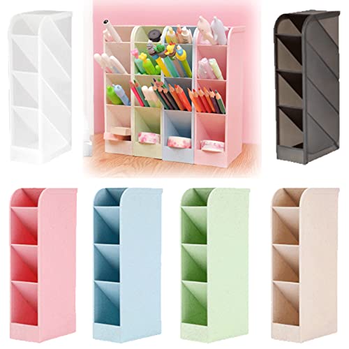 FBNDFUI5DVBU, 6 Piezas Compartimentos Soporte para Bolígrafo Cajitas de Almacenamiento para Oficinas Organizador de Bolígrafos Escritorio Portalápices Multifuncional para Oficina Escuela Suministros Cover