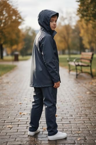 Image of Trustous Boys PVC Double Layer Waterproof Raincoat Kids Boys Waterproof PVC Double Layer Raincoat|Boys Transparent PVC Double Layer Rainwear|Boys Heavy Duty PVC Double Layer Raincoat