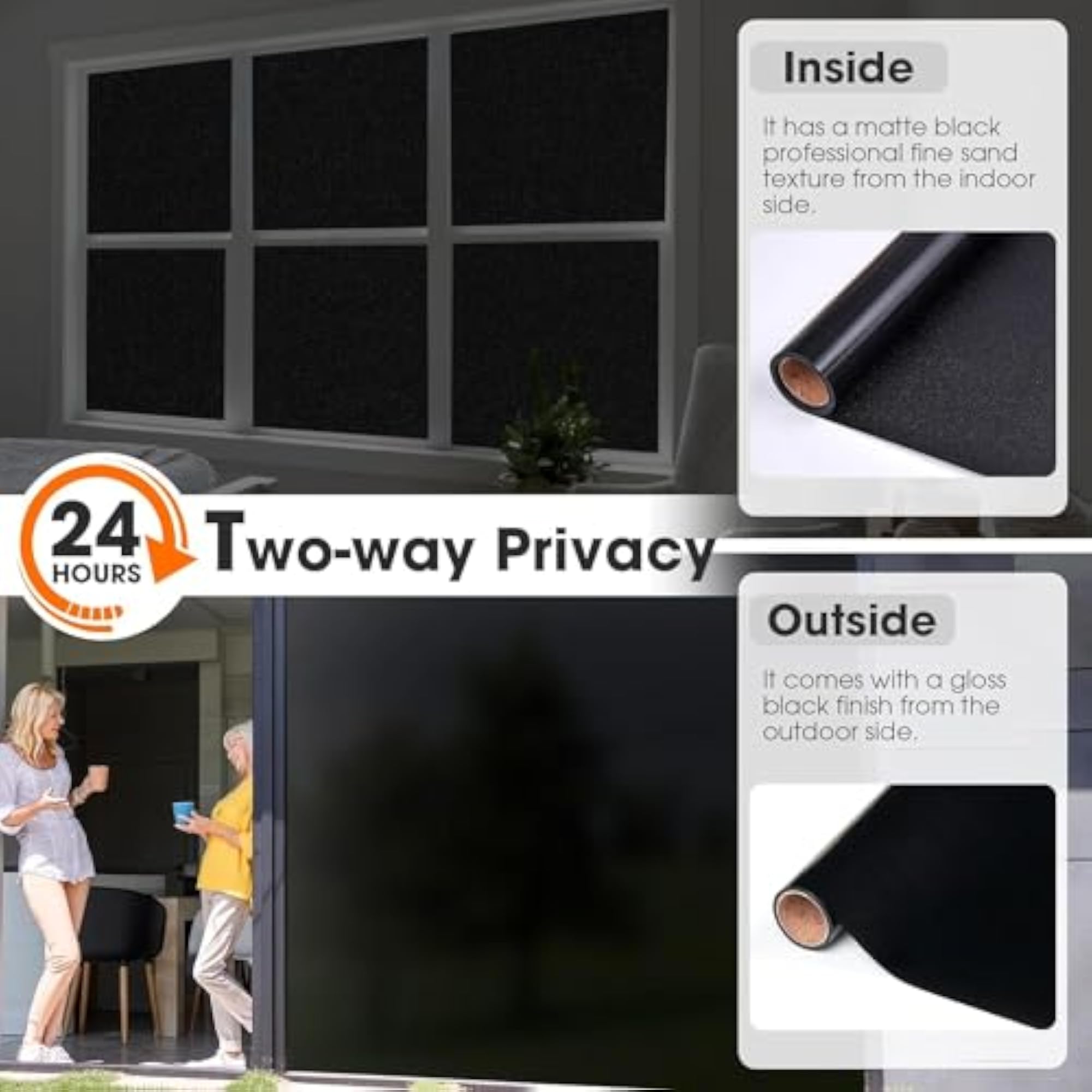 Blackout Window Privacy Sheet - 2-Way Mirror Sticker