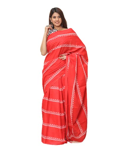 Sari en coton Jaipuri fait main, création artisanale JALTHER Ikat