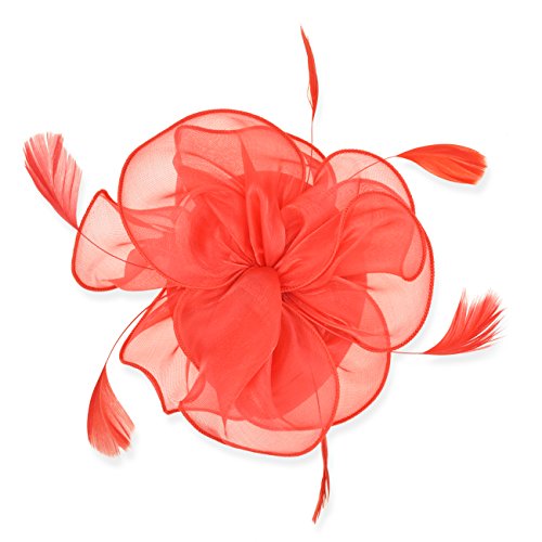 Image of DRESHOW Fascinators Hat Tea Party Headwear Ribbons Feathers on a Headband and a Clip for Women