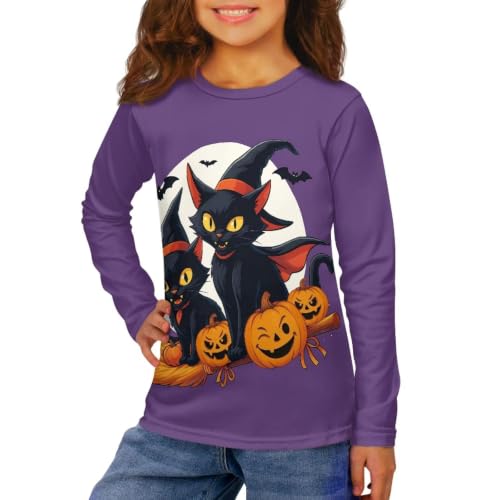 Image of Long Sleeve Shirts for Girls Casual Crewneck Tops Fall Winter Outfits for 3-16 Years Old