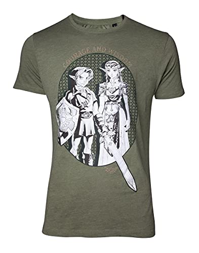 Difuzed Zelda T Shirt Link and Princess Zelda Portrait Nuevo Oficial De Los Hombres Size XL