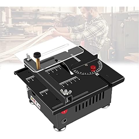 enweQVQ Mini Bench Saw, Multifunctional Sliding Table Saw, Precision Cutting High Power 7-speed Adjustment, Table Saws for Woodworking for DIY Crafts Wooden Workshop,C Cover