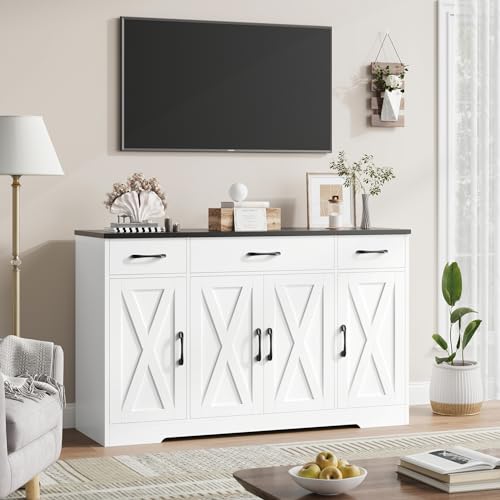 Hostack Buffet Sideboard Cabinet With Drawers thumb #3