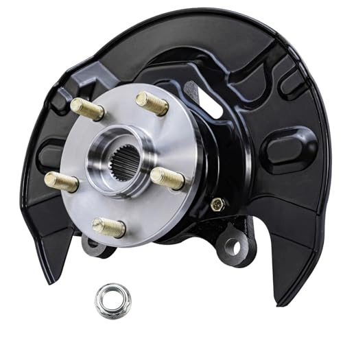 Image of Detroit Axle - Front Steering Knuckle & Wheel Bearing Hub for 2003-2008 Toyota Corolla, Steering Knuckle & Wheel Hub Bearing 2004 2005 2006 2007 Replacement