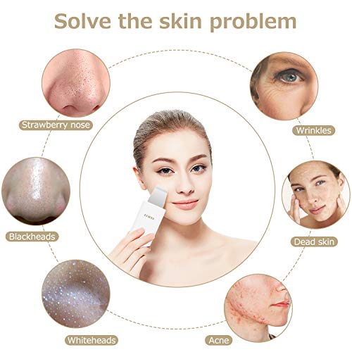 Skin Scrubber, Ultrasonic Pore Cleaner Blackhead Remover, Facial Scrubber Spatula, Comedones Extractor Rechargeable Face Lifting Tool with 3 modes for Facial Deep Cleansing - Thumbnail 4