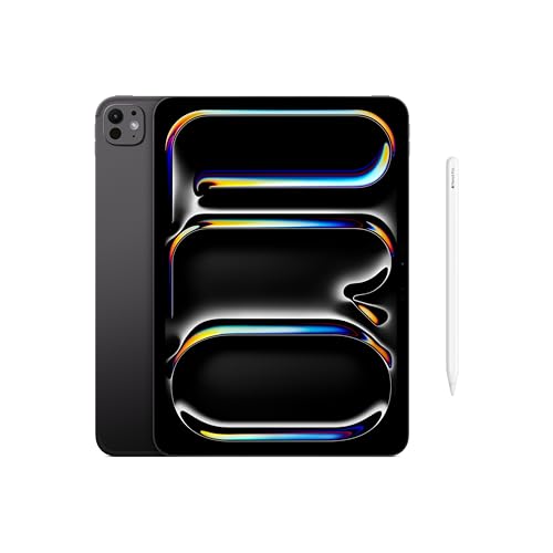 Image of Apple iPad Pro 11-inch (M5): Ultra Retina XDR Display - 256GB, LiDAR Scanner, Wi-Fi 7 with N1 + 5G Cellular with C1X chip, Face ID - Space Black with Apple Pencil Pro
