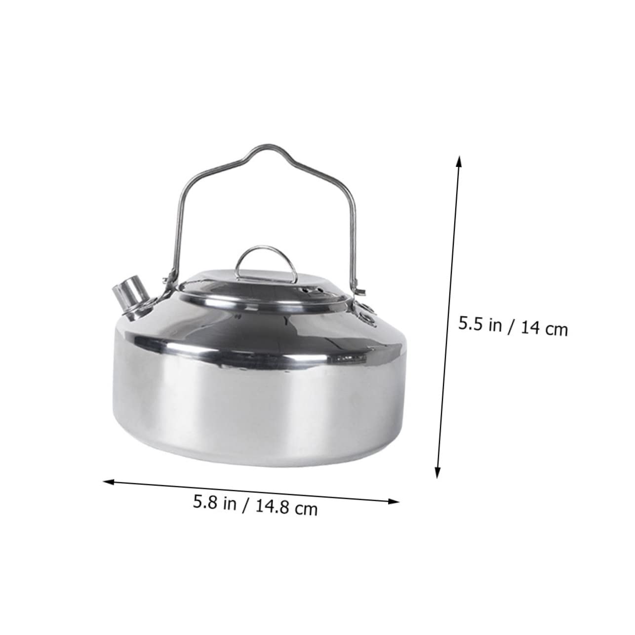 Alipis Sturdy Stainless Steel Travel Kettle Large Capacity Camping Stovetop Pot Perfect for Tea Coffee Milk Outdoor Adventure
