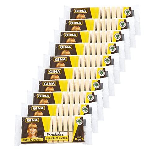 Prendedores de madeira Gina para roupas tecidos varal lençol 120 unidades