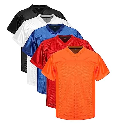 MESOSPERO Camisetas de futebol juvenil em branco para meninos, camisa esportiva hipste hip hop infantil P-GG, Meninos laranja, M