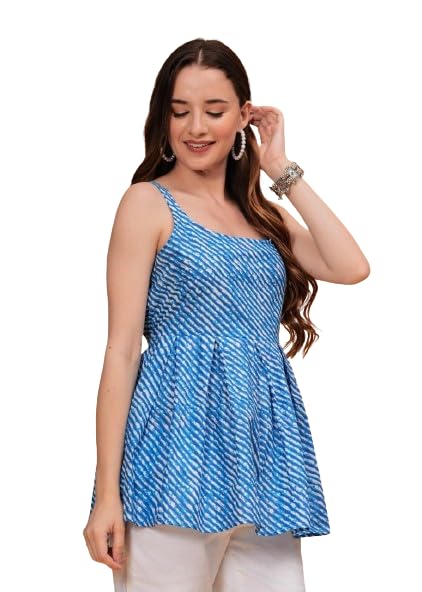 Image of Cotton Womens Short Flared Kurti Top