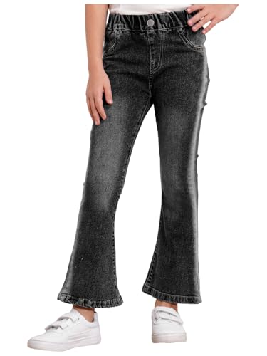 Kids Girls Flare Jeans Bell Bottom Teen Denim Pants with Pockets3