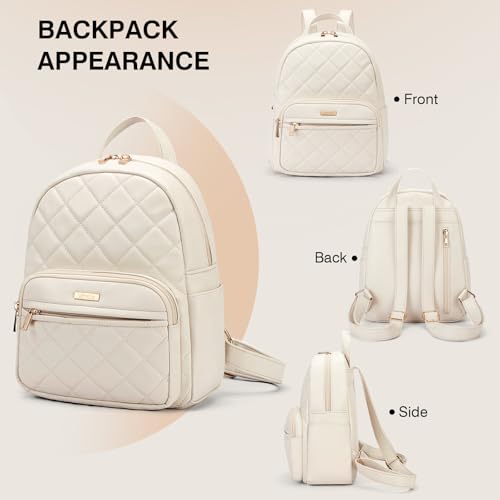 Image of Marvolia Mini Backpack Vegan Leather Small Backpack, White