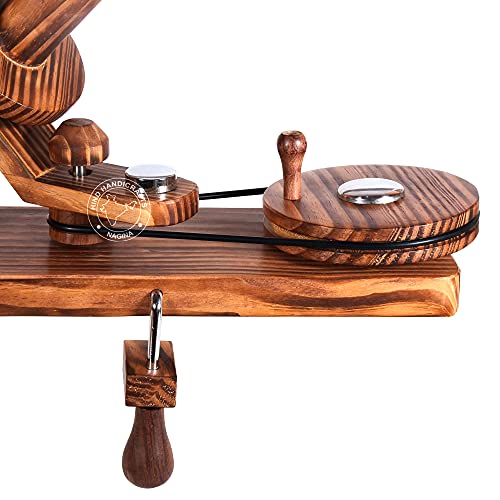 Image of Hind Handicrafts Wooden Yarn Ball Winder for Knitting Crocheting - Handcrafted - Natural Hand Operated - Knitter's Gifts Center Pull Ball Winder (Pinewood)