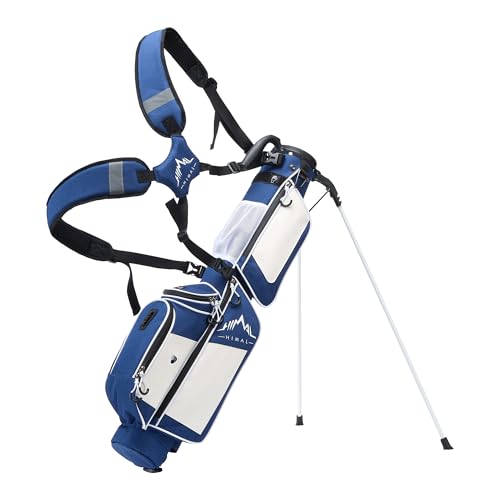 UNIHIMAL Bolsa de golfe Sunday com suporte, bolsa de transporte leve de 1,5 kg com bolso térmico, estojo portátil para clube de corrida para homens e mulheres, serve de 5 a 6 tacos, 70 cm, azul