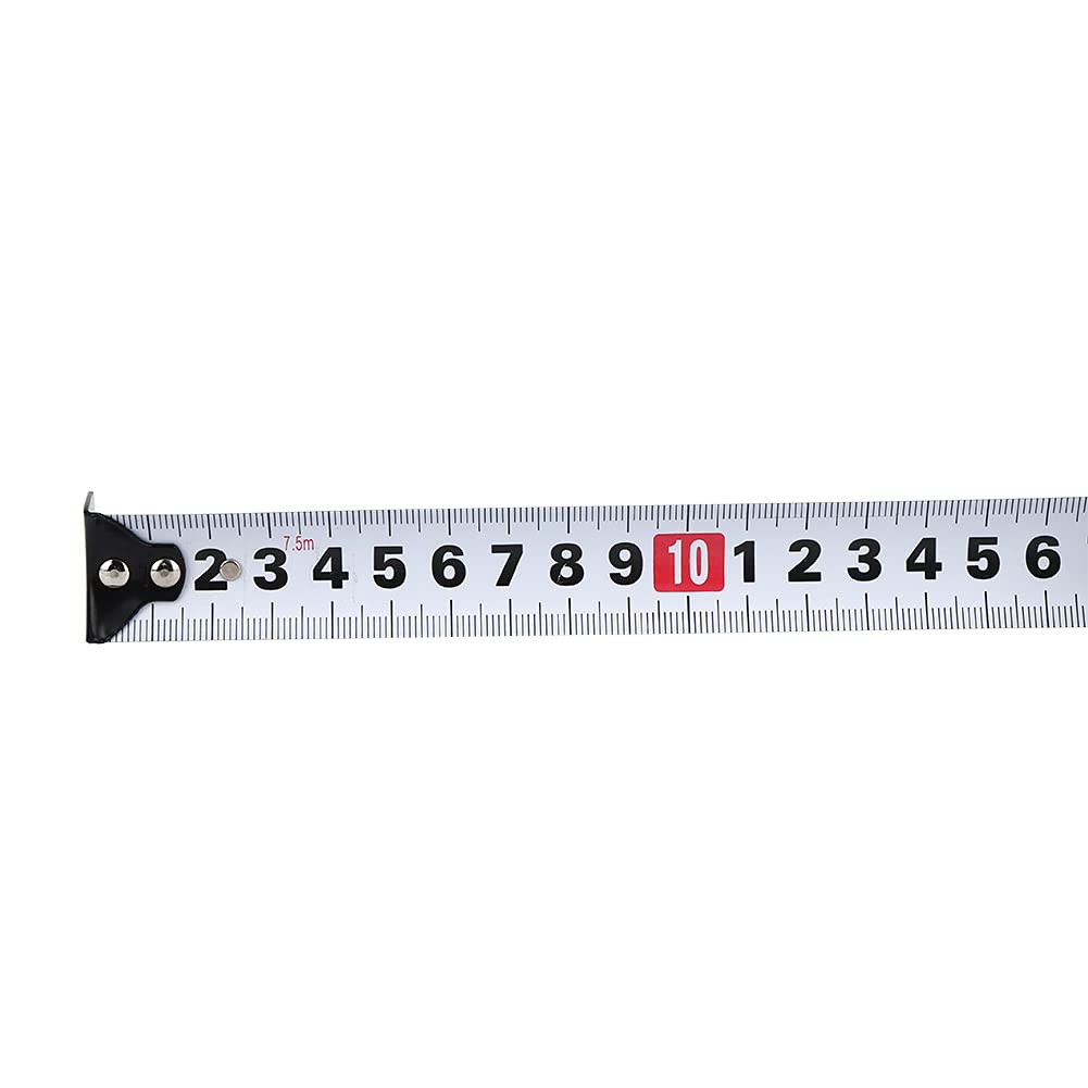 Ejoyous Metro a Nastro in Acciaio, Metro a Nastro in Acciaio Inossidabile 5 M X 19 Mm 7,5 M X 25 Mm, Guscio in PC Retrattile con Blocco Automatico con Scala Chiara e Design Antiurto per la (7.5M*25MM)