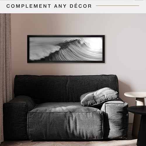 Image of MCS Foundation 8x24 Poster Frame Traditional Black, Vertical & Horizontal Wall Hanging Large Picture Frame for Photos, Panoramics, Posters & Art Prints (1-Pack)