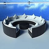 vidaXL Round Rattan Sofa Set,Outdoor Patio Wicker Furniture 10pcs All Weather Round Couch Set,Round Sectional Sofas, Outdoor Sectional Furniture Chair Set with Cushions and Tea Table,Brown