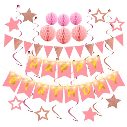 Fête d'anniversaire rose illuminée pour sublimer vos soirées entre amis et adultes