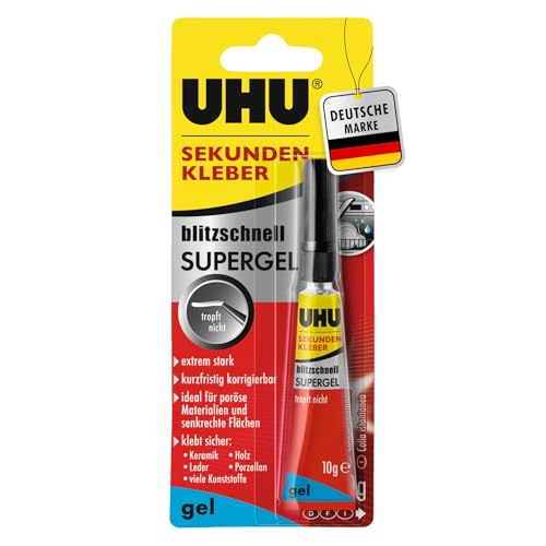 UHU Sekundenkleber extra stark | 10g Kleber Gel für präzises...