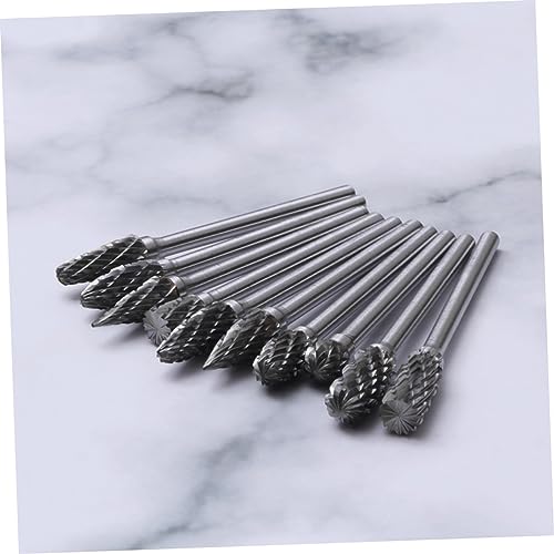 Set de 10 fresas rotativas de acero tungsteno para tallar miniatura 6