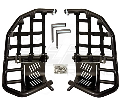 Compatible with the YamahaYFZ 450 (2004-2009) (2012-2013) Propeg Nerf Bars Black Bars w/Black Net by Alba Racing