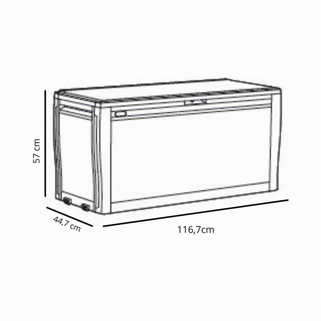 Keter Truhe Comfy für Ordnung im Außenbereich, 270 l, 117 x 9 x 53 cm
