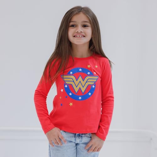 DC Comics Justice League Batman Superman Wonder Woman Girls 3 Pack Long Sleeve T-Shirts Little Kid to Big Kid2