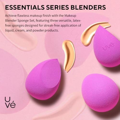 UVé Beauty Makeup Sponge - Helio Sponges Makeup Blender for Foundation, Powder & Cream Application - Vegan & Cruelty-Free Makeup Sponges for Blending & Face Sponges for Cleansing - Image 3