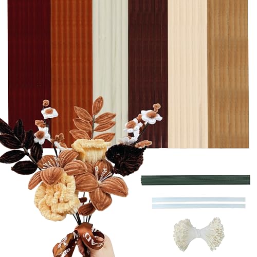 300 Piezas Limpiapipas manualidades, 6 colores Pipa limpiadores， serie marrón Limpiapipas Chenilla,Limpia Pipas ，Limpiador de Pipas,Pipe Cleaners chenilla Manualidades y Decoración del Hogar DIY