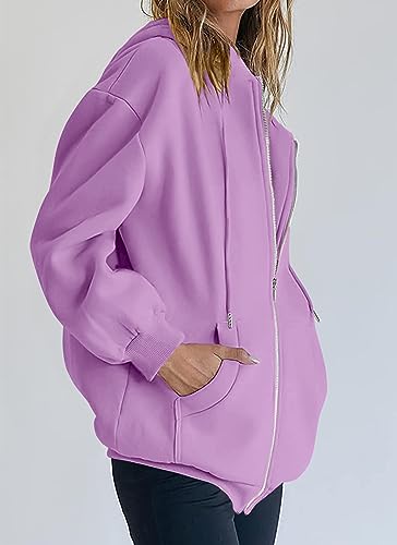 Image of PRETTYGARDEN Women's Fall Zip Up Hoodies Sweatshirts