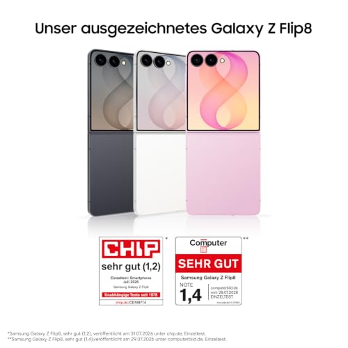Samsung Galaxy Z Flip8 AI Smartphone, 256 GB Speicher, 12 GB RAM, Cream