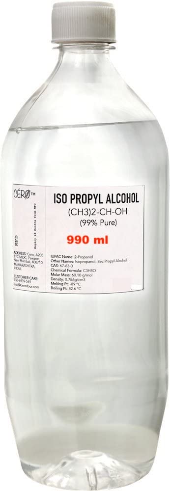 CERO ® ISO PROPYL ALCOHOL 99% Pure [(CH3)2-CH-OH] CAS: 67-63-0 (990ml) (B075MC872P) Amazon Price History, Amazon Price Tracker