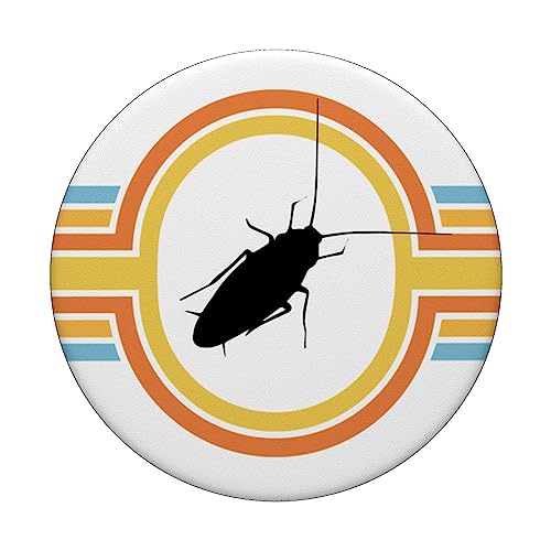 Cockroach - Entomology Coleopterology Arachnid Sunset Retro PopSockets Swappable PopGrip, Black - Image 3