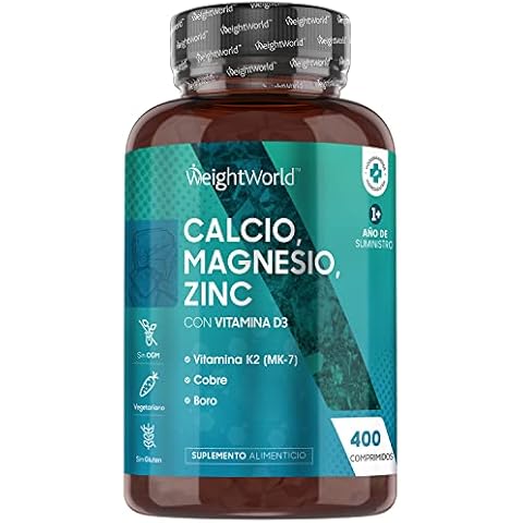 WeightWorld Calcio, Magnesio, Zinc y Vitamina D3 400 Comprimidos Vegetarianos Cover