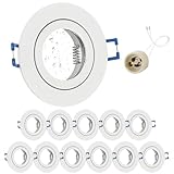 【Impermeable IP44】 Este marco Foco Empotrable está hecho de aluminio industrial de alta calidad con un grosor de hasta 3 mm. Reemplaza perfectamente el metal de baja calidad, no es fácil de oxidarse, es resistente a la suciedad, sin rayones y tiene buena disipación de calor. Su rendimiento impermeable IP44 súper fuerte se debe al vidrio impermeable engrosado y a 3 almohadillas impermeables. Es adecuado para ambientes interiores y diversos ambientes húmedos