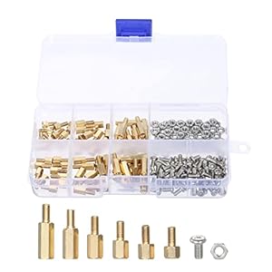 Cigopx 180 stuks M3 zeskantige messing afstandsstukken set moederbord afstandhouder met schroeven en moeren voor PCB…