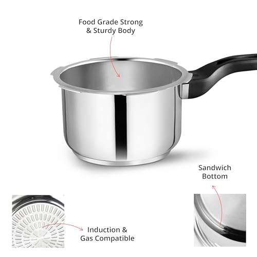 Image of 3 Litres Pressure Cooker | Outer Lid | Stainless Steel | Induction & Gas Stove Compatible | ISI Certified | 5 Years Manufacturer's Warranty