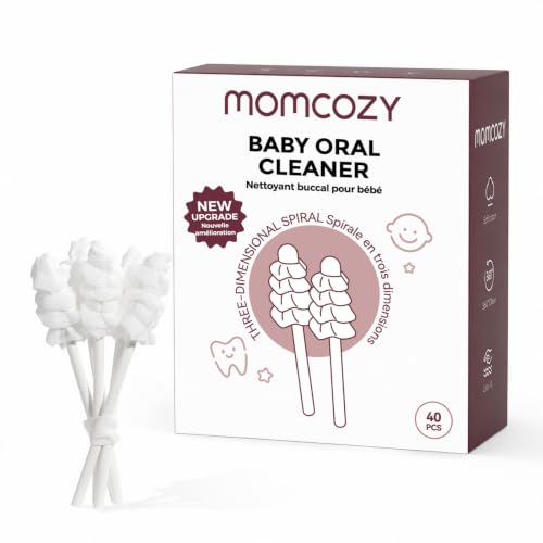 Image of Momcozy Baby Tongue Cleaner Baby Toothbrush Disposable Oral Cleaner 40Count | Baby Oral Cleaner, Toddler ToothBrush for Tooth Mouth Gum Clean, Baby Essentials for Newborn, Baby Mouth Cleaner Newborn