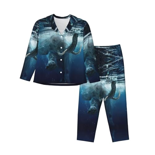 Pyjama éléphant africain haut manches longues et bas long