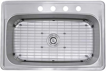 Nantucket Sinks NS3322-8 33" Rectangle Single Bowl S. Steel Kitchen Sink