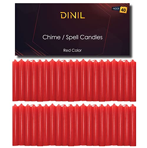 Dinil Red Spell Candles 4 Inch Mini Chime Candles Set of 40