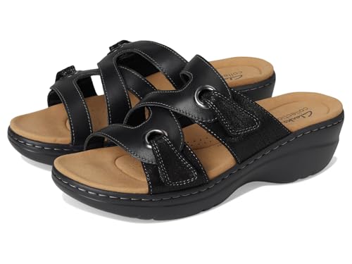 Image of Clarks Merliah 2 Women's Cove Heeled Sandals, black leather, 35.5 EU