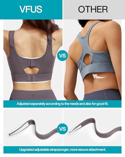 Image of Adjustable High Impact Sports Bras for Women Zip Front Full Coverage and Lift Padded Compression Tops