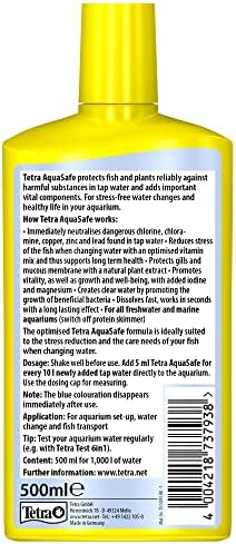Tetra AquaSafe to Turn Tap Water into Safe and Healthy Water for Fish and Plants, 500 ml
