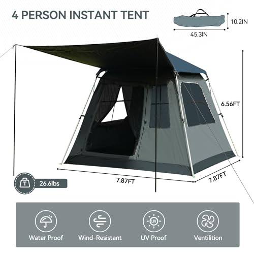 Carpa instantánea tipo cúpula para 3-4 personas con toldo removible miniatura 4
