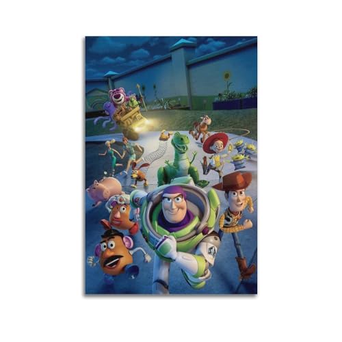 LMJUSNEFNC Pósteres de película Toy Story, póster decorativo de lienzo para pared e impresión artística moderna para decoración de dormitorio familiar, 20 x 30 cm
