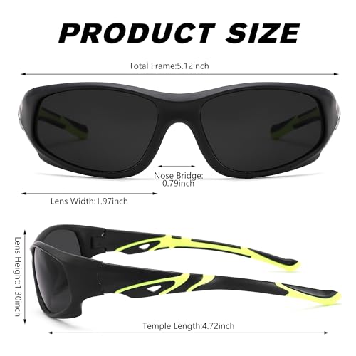 Pro Acme Kids Sunglasses for Boys Girls, Polarized Sports Baseball Sunglasses Unbreakable Shades for Children Age 4-103