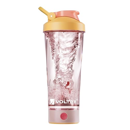 Image of VOLTRX VortexBoost Electric Shaker Bottle, USB C Rechargeable Protein Shake Mixer, Shaker Cups for Protein Shakes and Meal Replacement Shakes, BPA-Free, Made with Tritan, Sunset Orange, 24oz